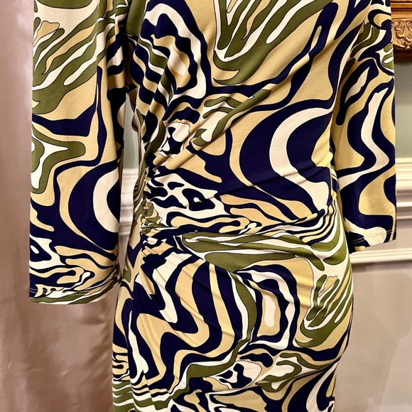 NWOT J. McLaughlin Pangaea Ruched Waist Catalina Fabric Dress Size MEDIUM - Picture 2 of 2